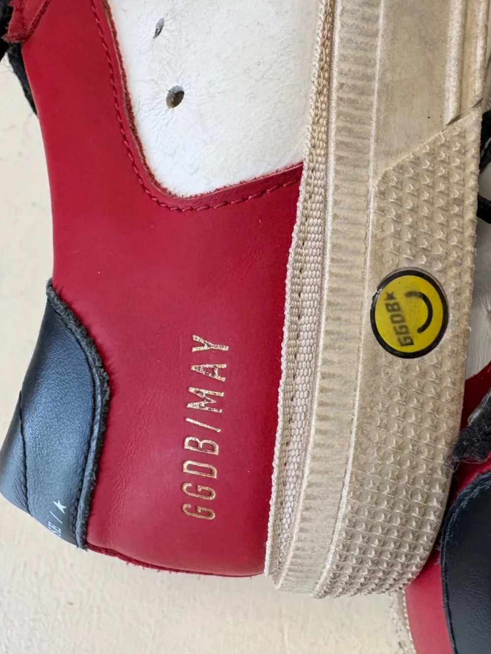GOLDEN GOOSE May Sneakers Red White Black Size 35 -US sz 5 - Picture 8 of 13